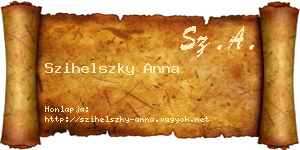 Szihelszky Anna névjegykártya
