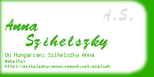 anna szihelszky business card